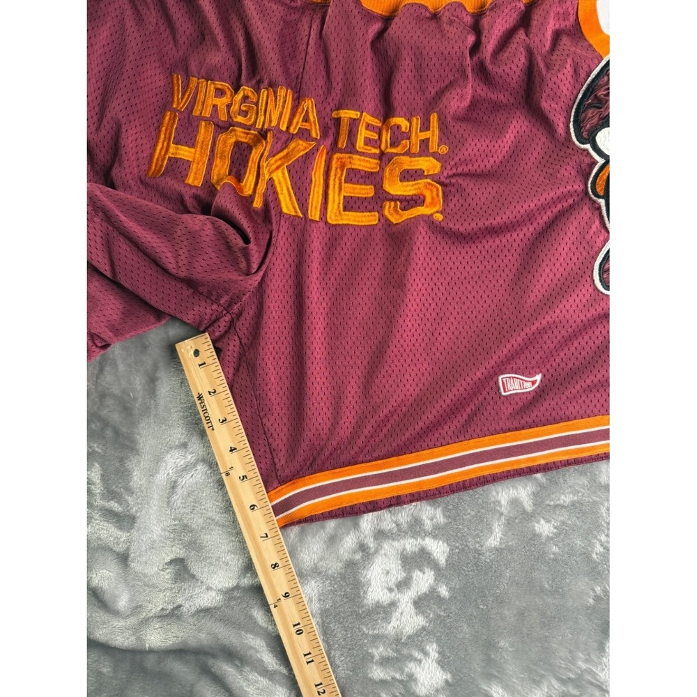 Tradition Virginia Tech Hokies Basketball Shorts Men XL Maroon Orange Mesh - Picture 6 of 9